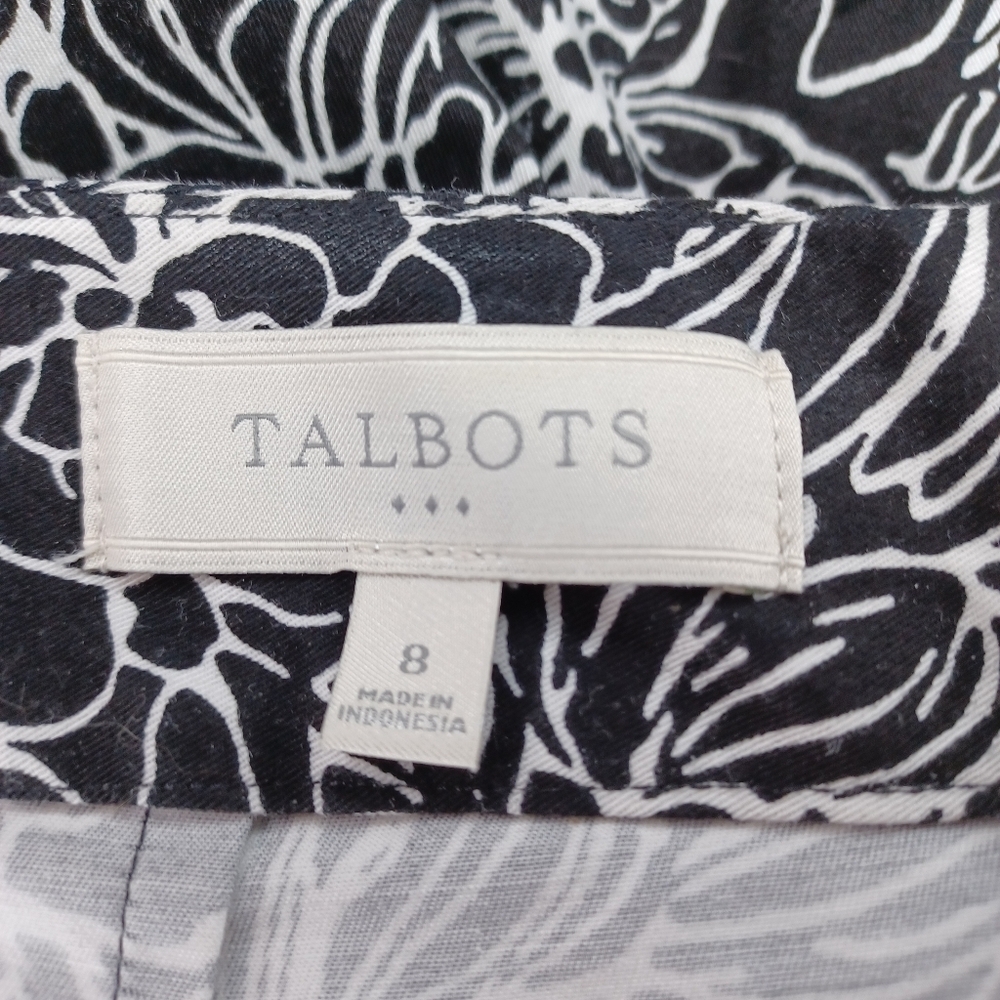 Talbots Floral Black and White Women's Pencil Preppy Skirt - Picture 12 of 12